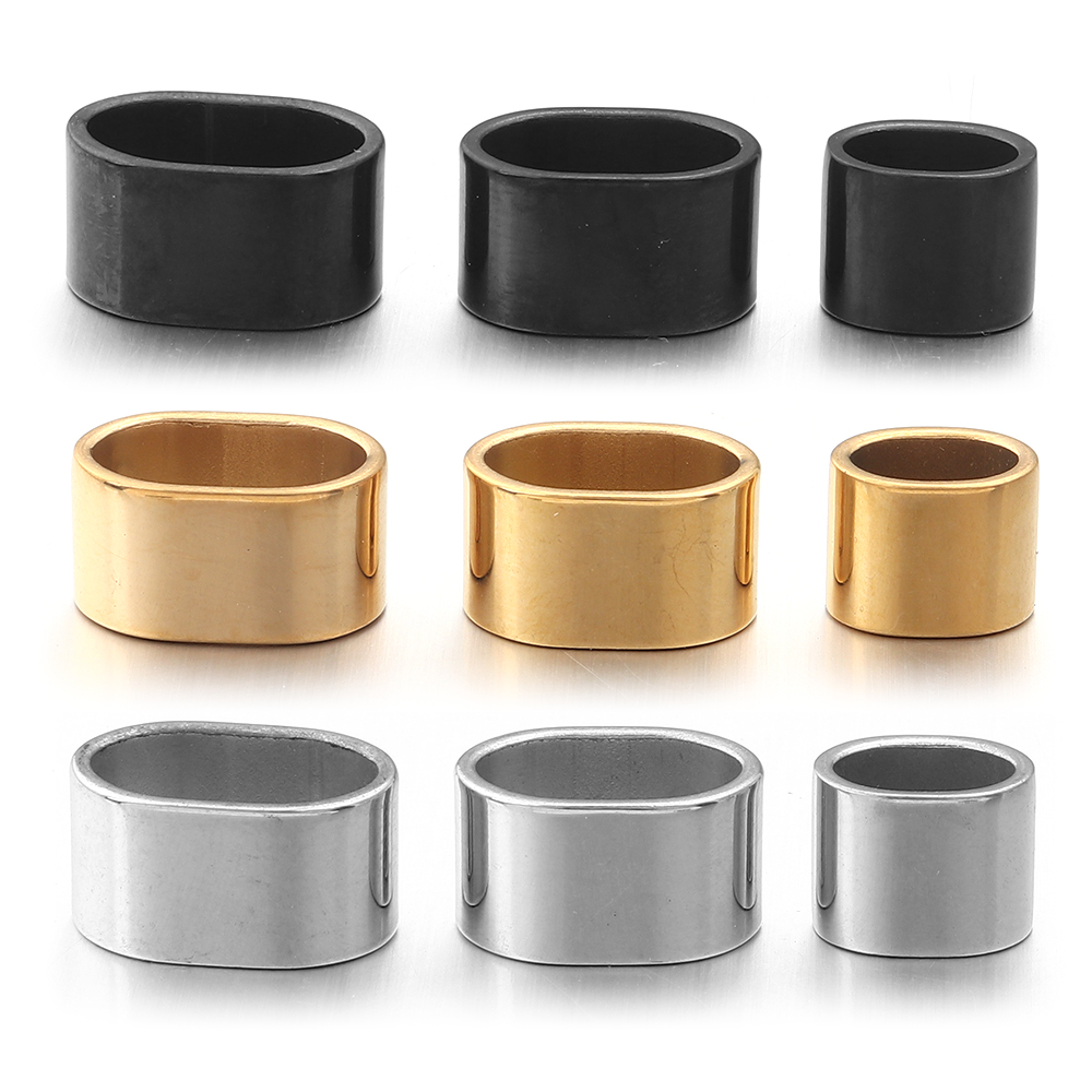 Jewelry Making Pieces - 6pcs Flat Stainless Steel Tube Slider