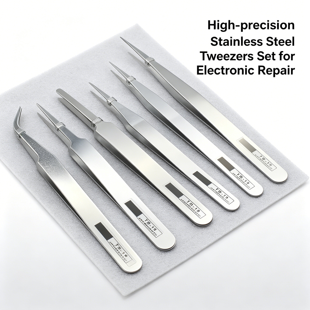 Jewelry Making Hand Tools - Anti-magnetic Stainless Steel Tweezers Kit 6