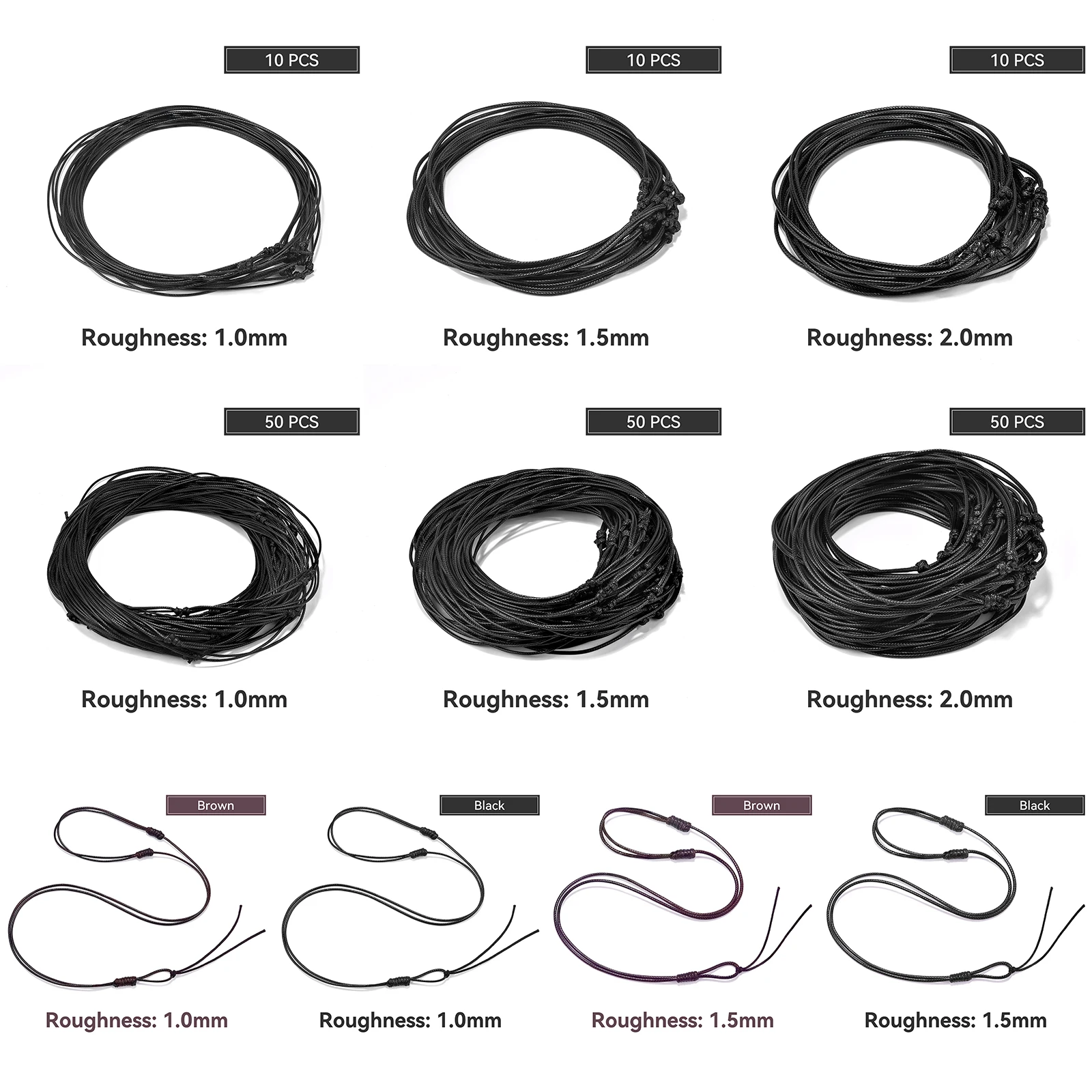 Jewelry Making Wax - 1/10/50pcs 1/1.5/2mm Adjustable Choker Necklace Genuine