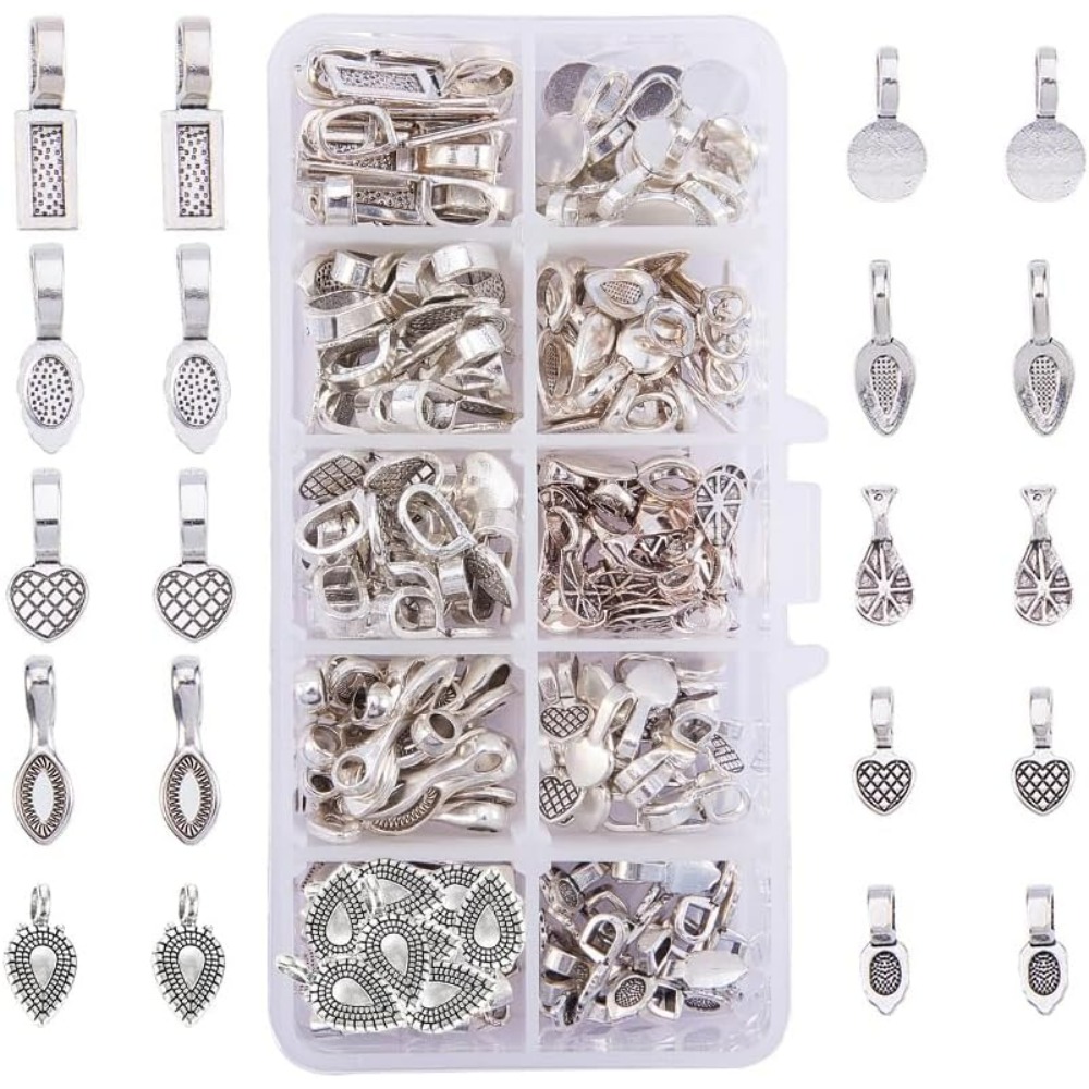 Jewelry Making Pieces - 200 Pieces 10 Style Tibetan Silver