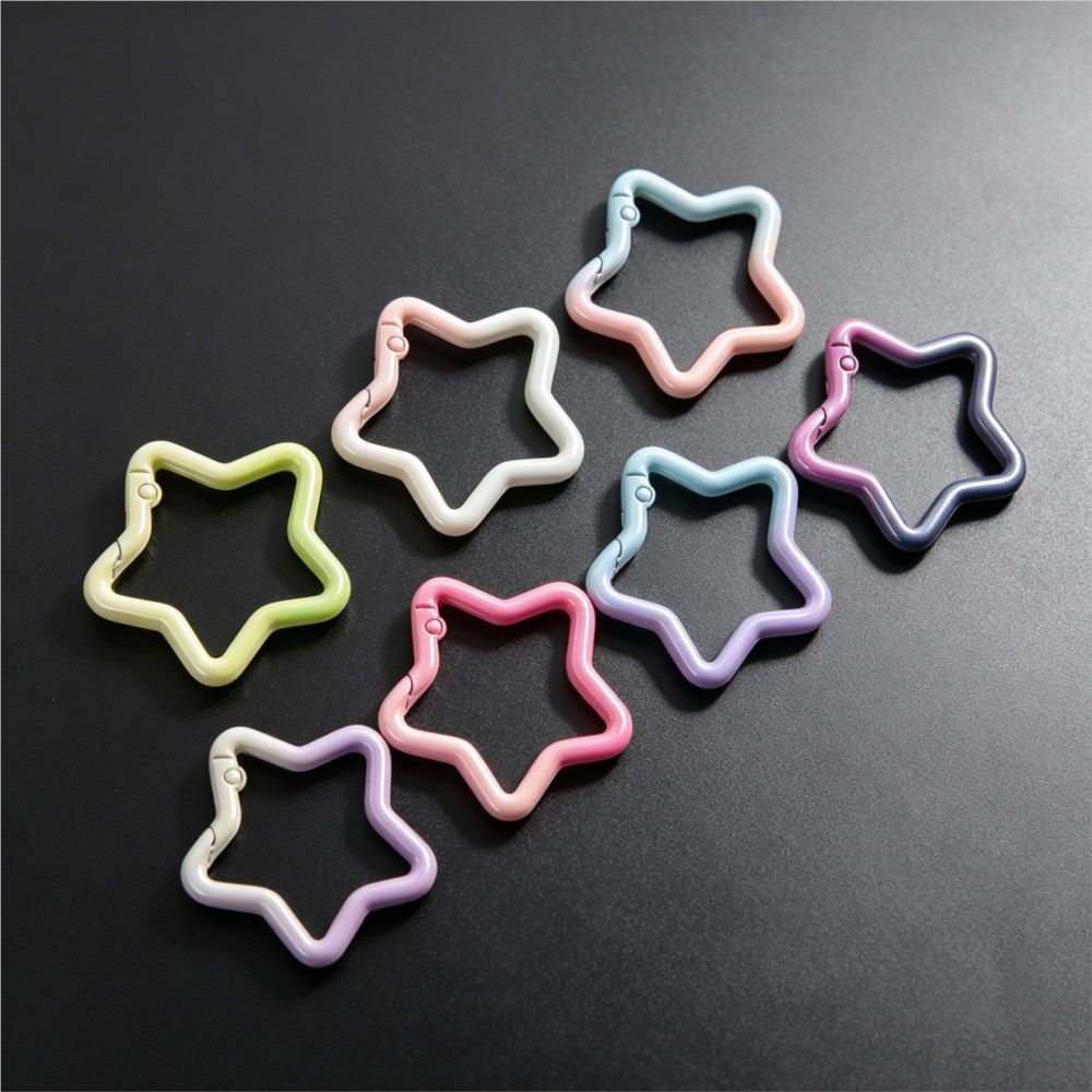 Jewelry Making Charms - 5PCS Gradient Star Shape Spring Ring