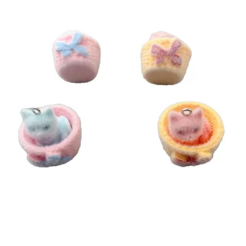 4pcs 3D plush resin cat pendan - đánh giá và giá Jewelry Making Resin