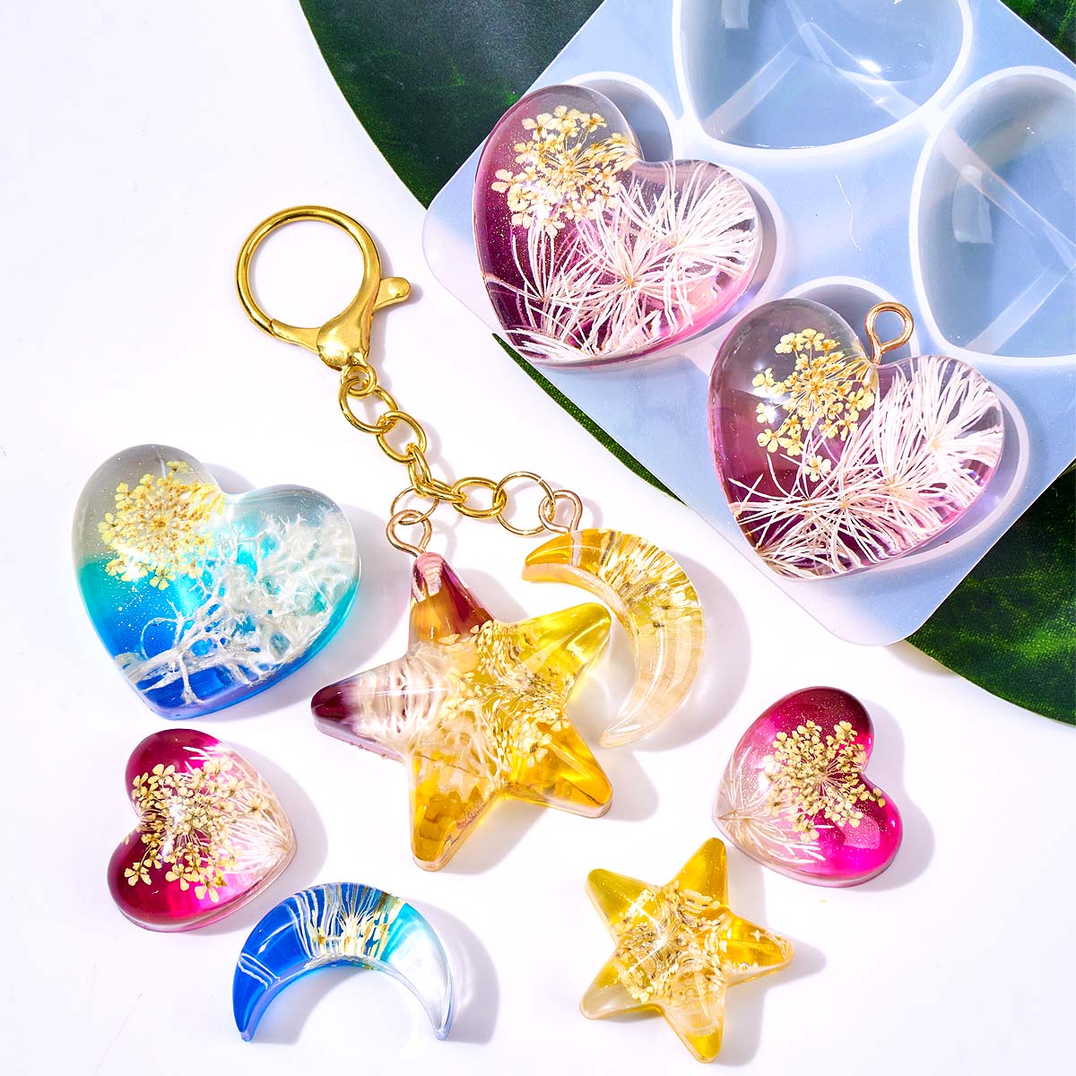 Heart Star Moon Pendant Silico - đánh giá và giá Resin Mold Jewelry