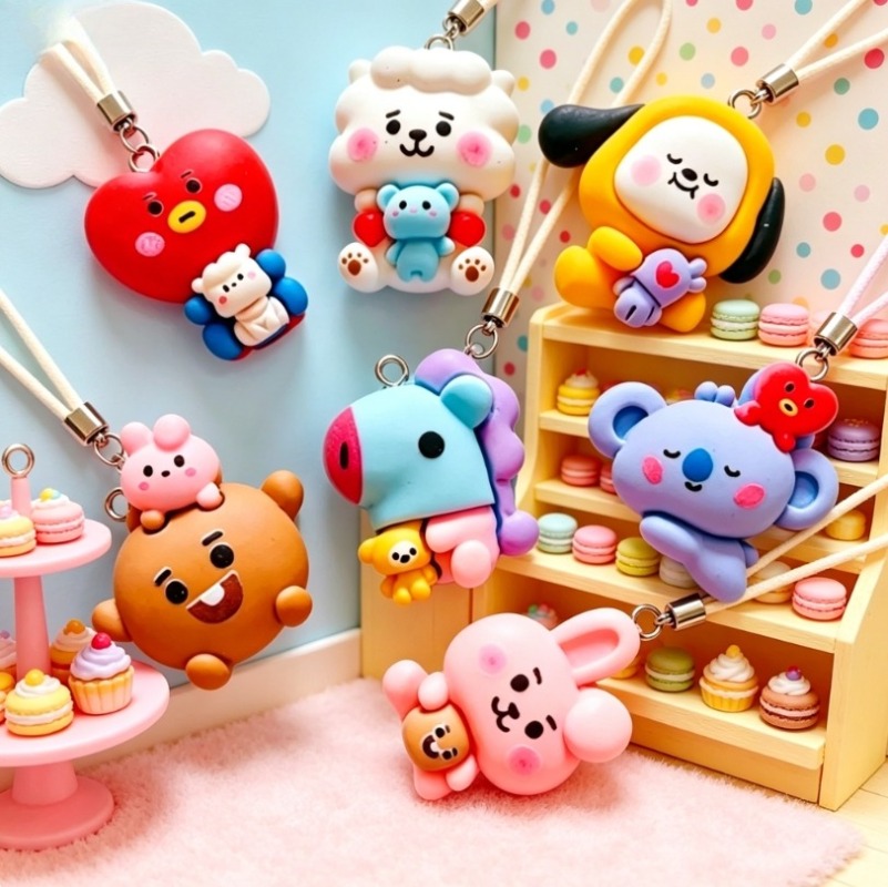 7pcs BT21 Resin Cartoon Charm  - đánh giá và giá Jewelry Making Charms