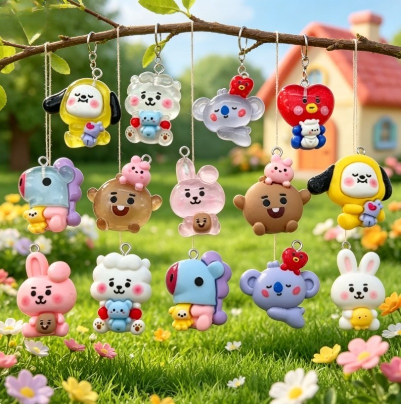 7pcs BT21 Resin Cartoon Charm  - đánh giá và giá Jewelry Making Charms