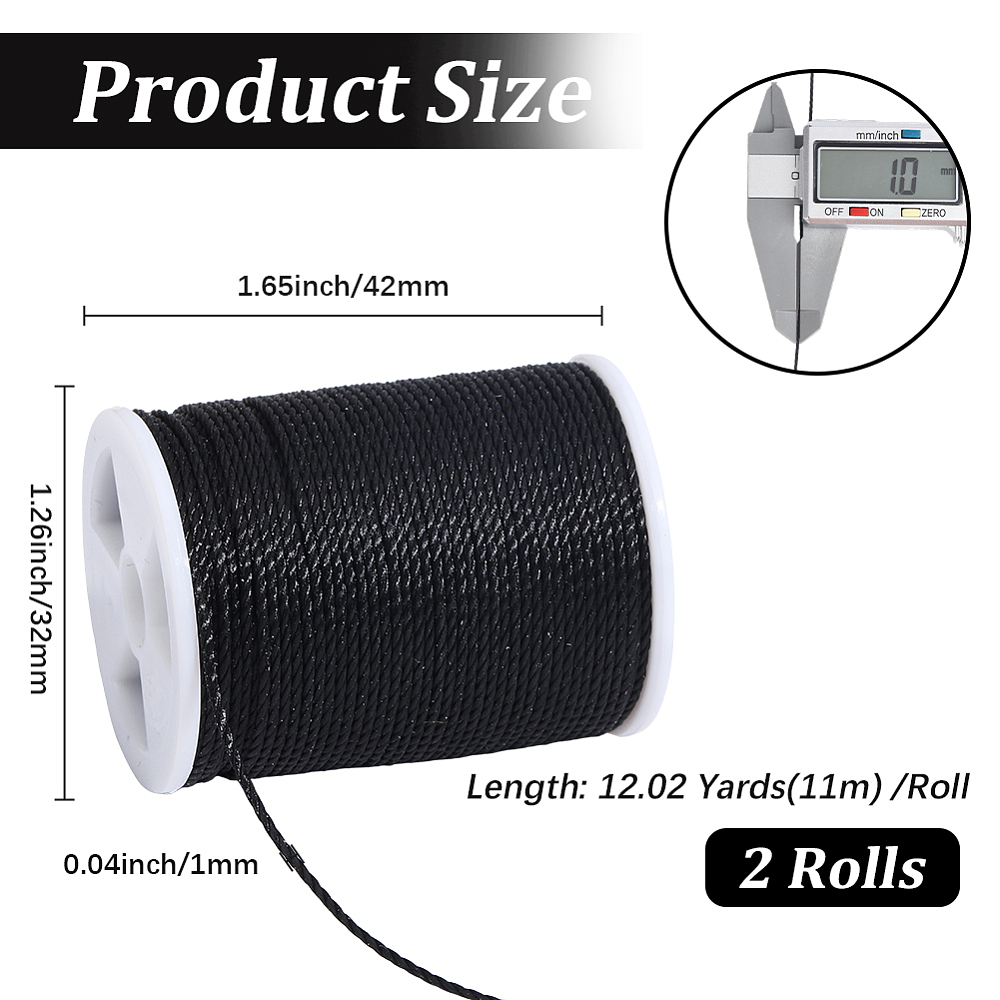 2 Rolls 24 Yards 1MM Black Rou - đánh giá và giá Jewelry Making Wax