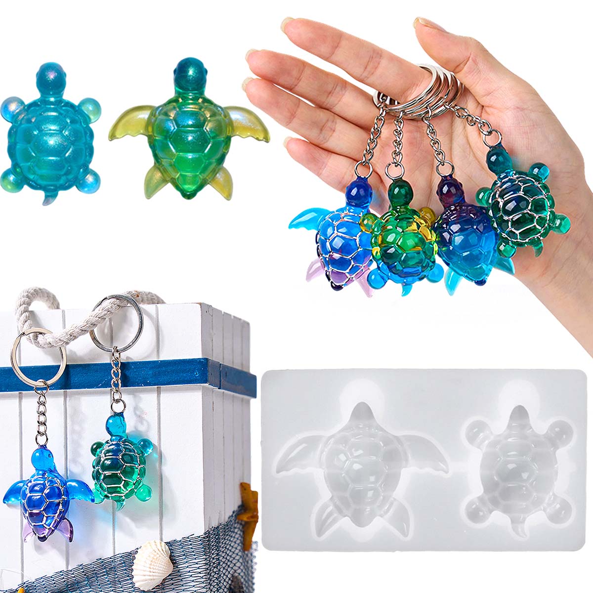 3D Sea Turtle Keychain Silicon - đánh giá và giá Resin Mold Jewelry